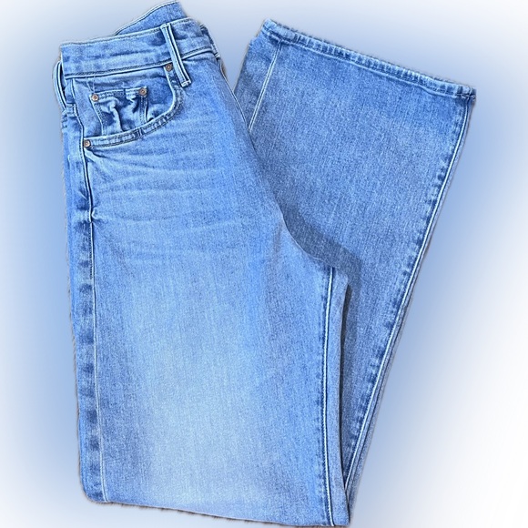 MOTHER Light Blue Wide Leg Flare Jeans - Picture 7 of 10